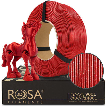 ReFill ROSA3D PLA GALAXY KARMÍNOVĚ ČERVENÁ 1,75 mm 1 kg